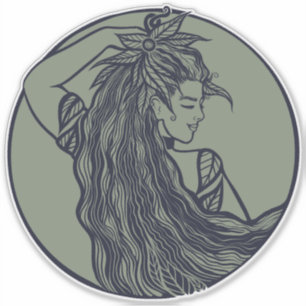 Earth Goddess Grönt Witch Pagan Druid Witches Klistermärken