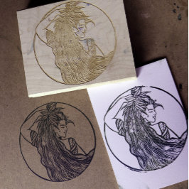 Earth Goddess Grönt Witch Pagan Druid Witches Stämpel