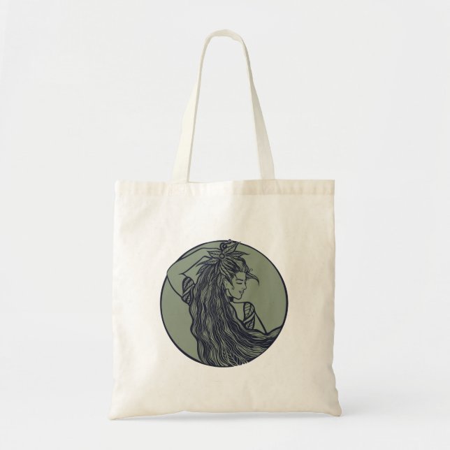 Earth Goddess Grönt Witch Pagan Druid Witches Tygkasse (Framsidan)