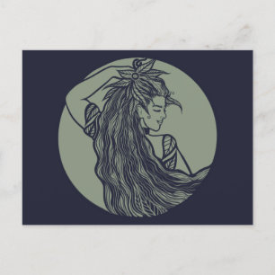 Earth Goddess Grönt Witch Pagan Druid Witches Vykort
