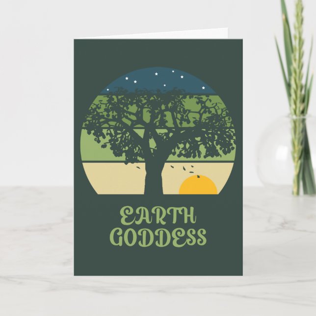 Earth Goddess Vintage Sunset Kort (Framsida)