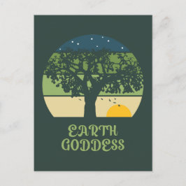 Earth Goddess Vintage Sunset Vykort