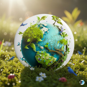 Earth Grönt ’Spara Nature’ - Eco-Friendly Awarenes Knapp