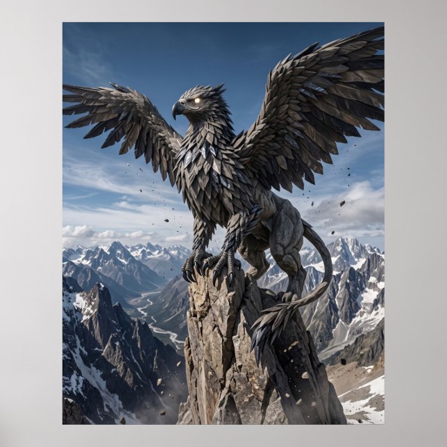 Earth Gryphon Craggy Peaks Print Poster (Framsidan)