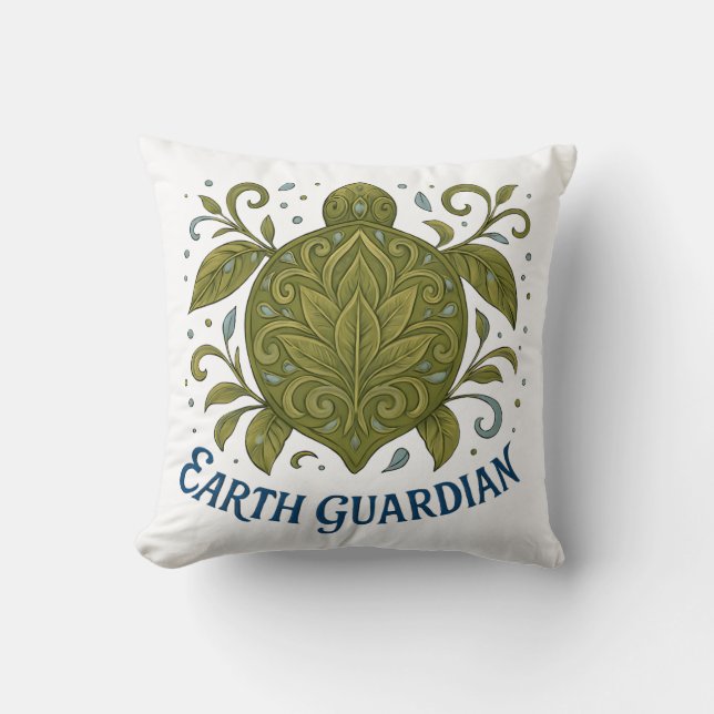 Earth Guardian Turtle Natature Design Kudde (Framsida)