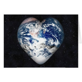 Earth Heart (Universe Background) Hälsningskort