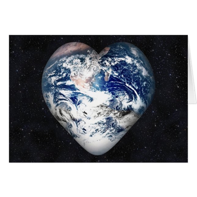 Earth Heart (Universe Background) Hälsningskort (Framsidan Horizontal)