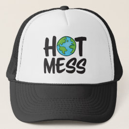 Earth Hot Mess Trucker Keps