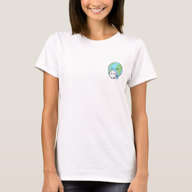 Earth Hugging Moon T Shirt (Framsida)