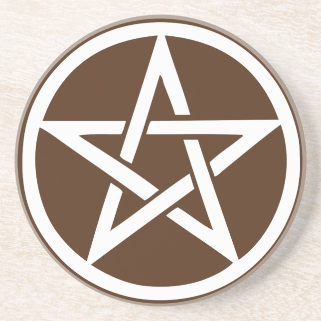 Earth Inslag Pentacle Altar Tile - Brown Underlägg Sandsten (Framsidan)