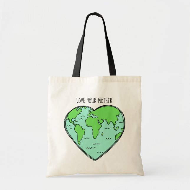 Earth Kärlek anpassningsbar tote bags Tygkasse (Framsidan)