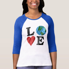 Earth KÄRLEK med hjärta och jord T Shirt