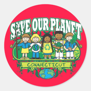 Earth Kids Connecticut Runt Klistermärke
