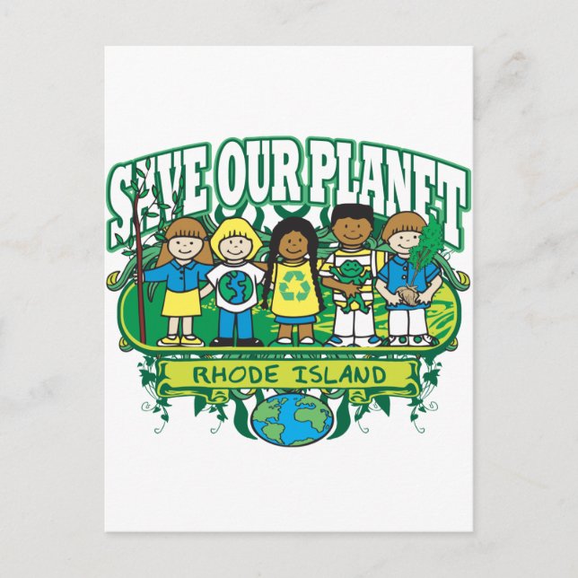 Earth Kids Rhode island Vykort (Framsida)