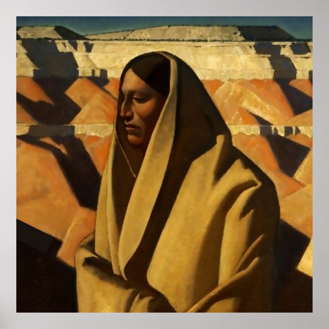 “Earth Knower” västerländsk konst av Maynard Dixon Poster (Framsidan)