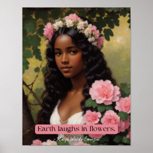 Earth Laughin In Flowers Emerson Quote Blommigt Ar Poster