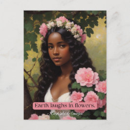Earth Laughin In Flowers Emerson Quote Blommigt Ar Vykort