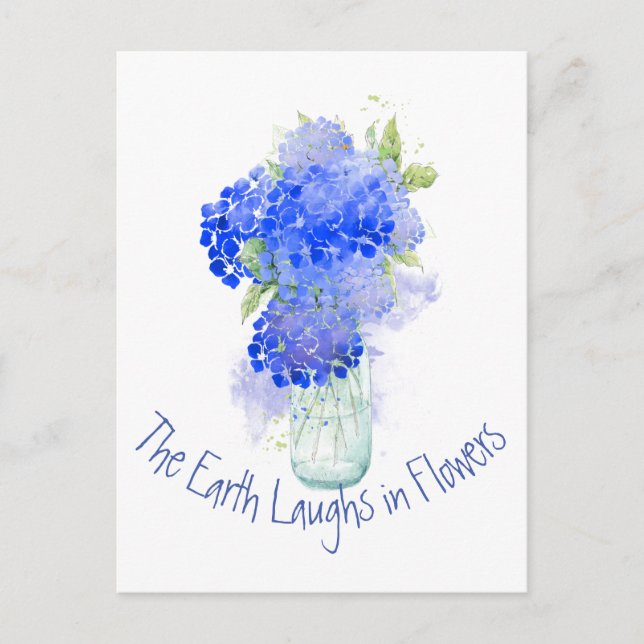 Earth Laughs in Flowers Gardeners Quote Stone Vykort (Framsida)