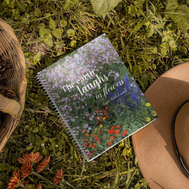 Earth Laughs in Flowers Quote Blommigt Anteckningsbok (In Situ)
