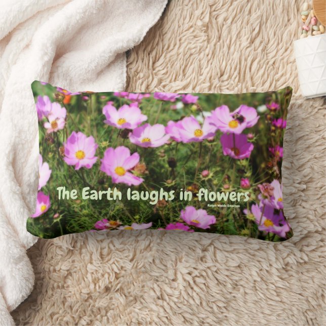 Earth Laughs In Flowers Quote Inspirational   Lumbarkudde (Filt)