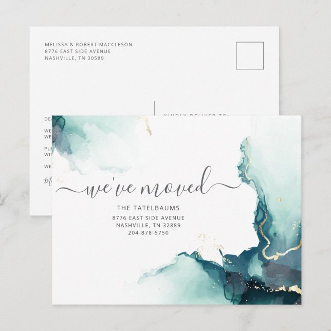 Earth like Vi har flyttat Flytta Script Helg Vykort (Fram/baksida)