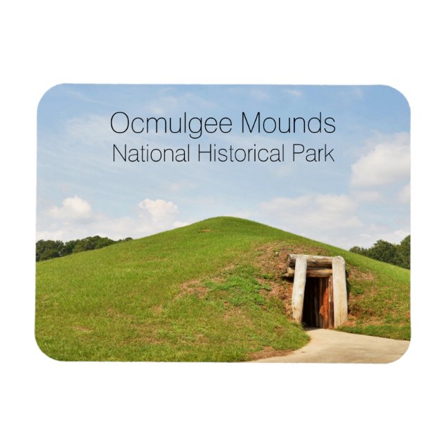 Earth Lodge, Ocmulgee Mounds, Georgia Magnet (Horisontell)