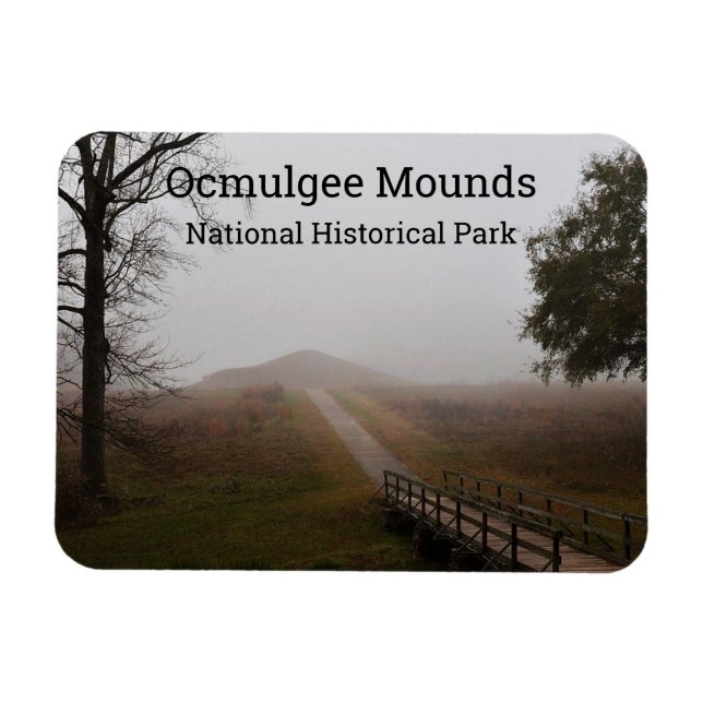 Earth LodgeTrail, Ocmulgee Mounds, Georgia Magnet (Horisontell)