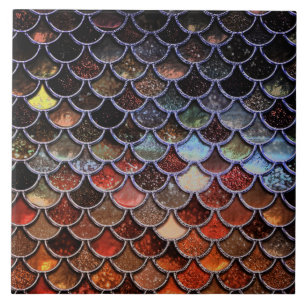 Earth Luxury Glitter Sjöjungfru Scales Kakelplatta