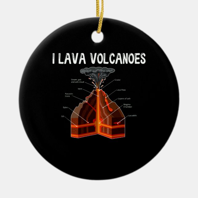 Earth Magma Lava Volcano Geology Science Science Julgransprydnad Keramik (Framsidan)