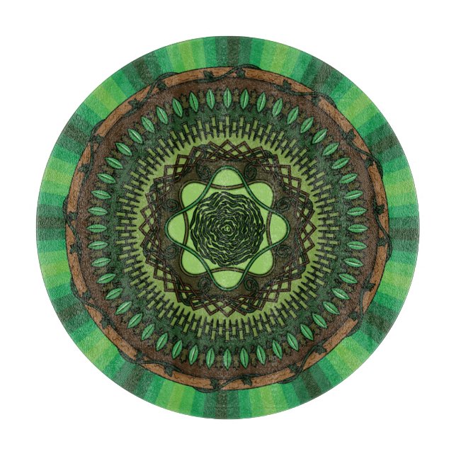 Earth Mandala Glass Caking Board (Framsidan)