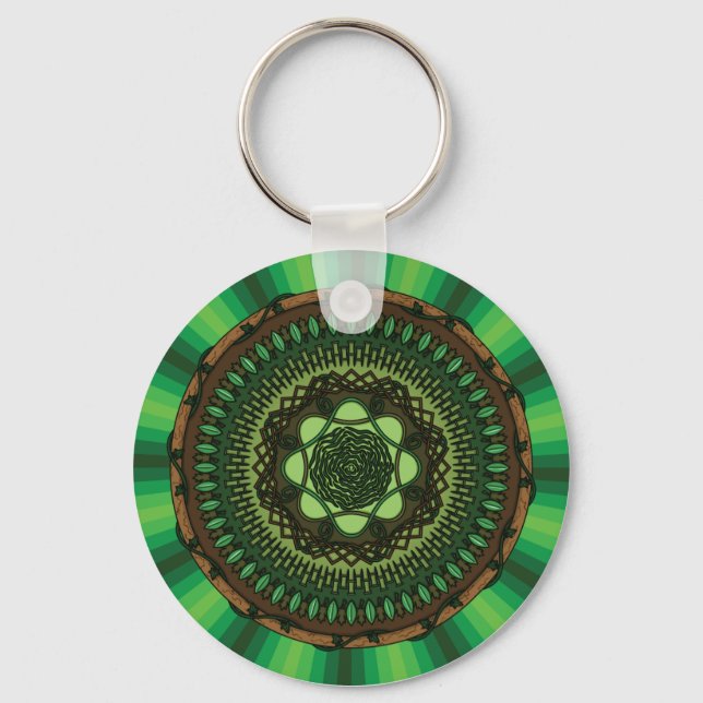 Earth Mandala Keychain Nyckelring (Framsida)