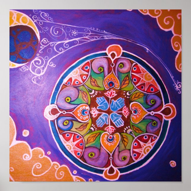Earth Mandala Skriv ut Poster (Framsidan)