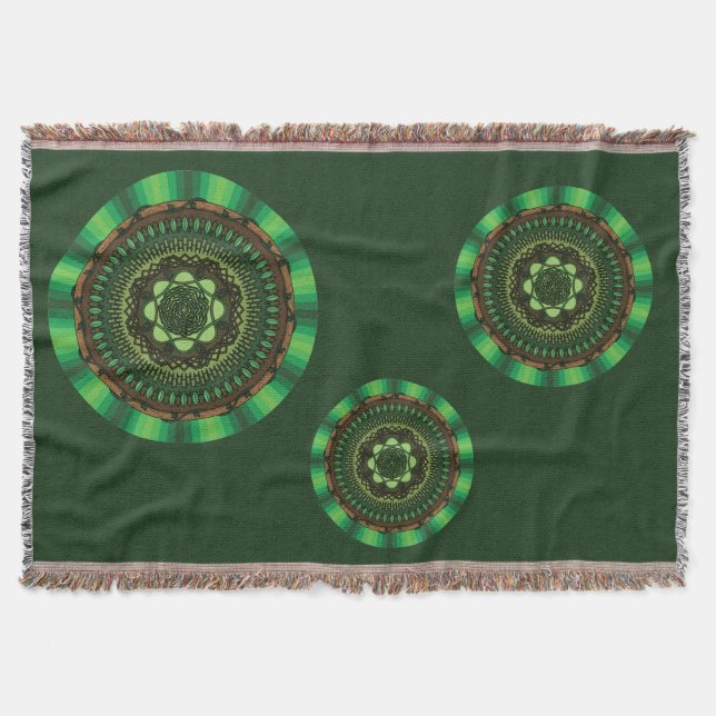 Earth Mandala Throw Blanket Mysfilt (Framsidan)