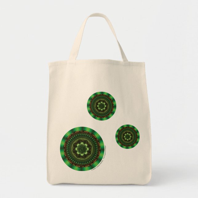 Earth Mandala Tote Bag Tygkasse (Framsidan)