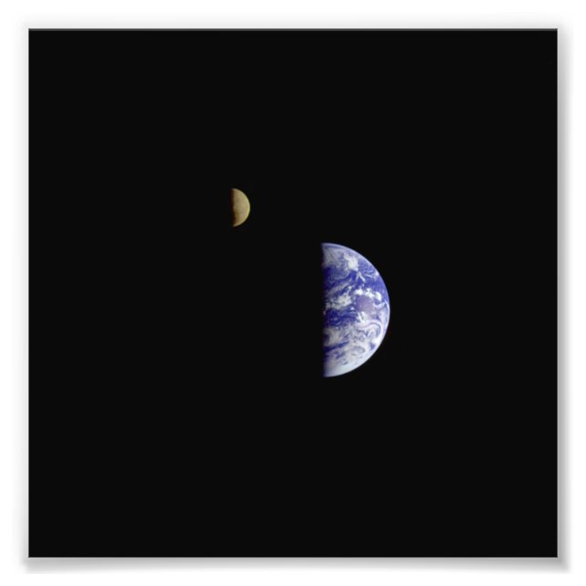 Earth Måne Galileo - rymdfoto Fototryck (Framsidan)