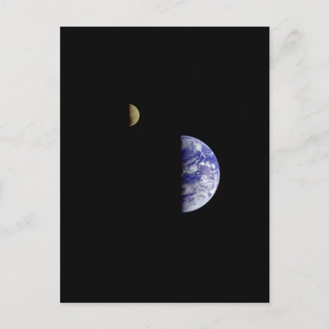 Earth Måne Galileo - rymdfoto Vykort (Framsida)