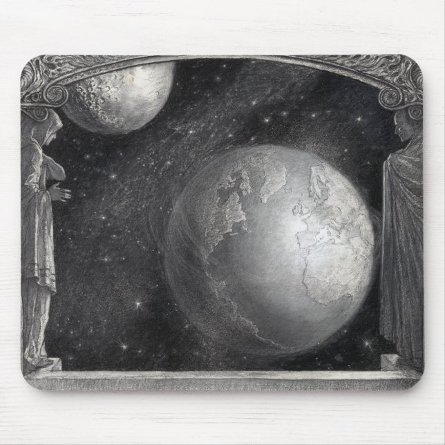 "Earth, Måne och Milky Way" mousserande Musmatta (Framsidan)