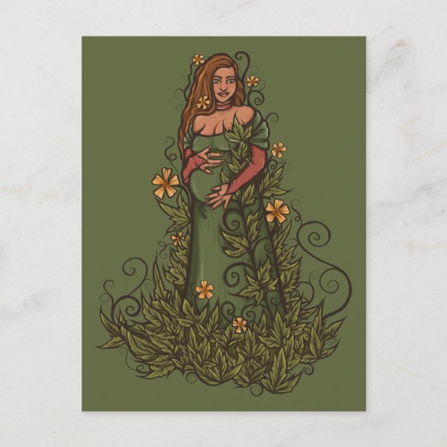 Earth Mor Goddess Druid Vykort (Framsida)