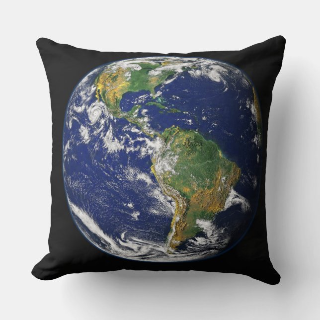 Earth North America Sydamerika Globe Kudde (Framsida)