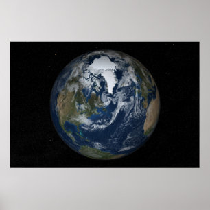 Earth North Polar View 78x52 (60 x 40) Poster