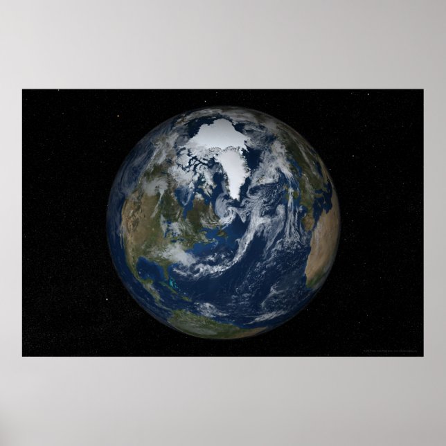 Earth North Polar View 78x52 (60 x 40) Poster (Framsidan)