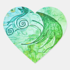 Earth och Himlar Horse Sticker Hjärtformat Klistermärke