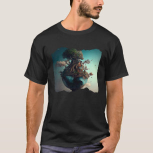 Earth och Träd House Surreal Artwork T Shirt