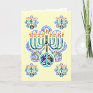 Earth Peace Menorah-kort Helgkort