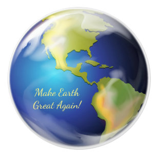 Earth Planet World Design Ceramic Knob Knopp
