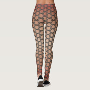 Earth Red och Polka dots Mönster Leggings