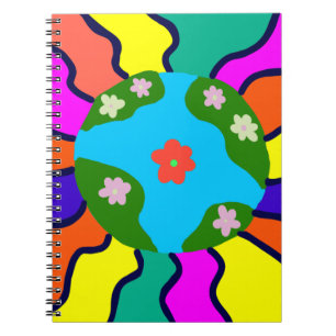Earth Retro Vibes Art Anteckningsbok