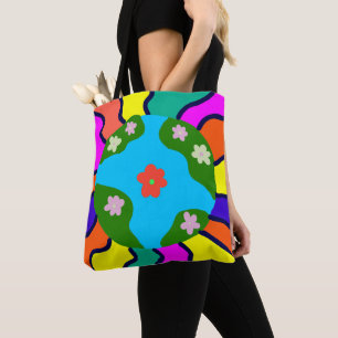 Earth Retro Vibes Art Tygkasse