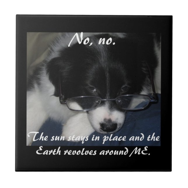 "Earth Revolves Around ME" Tile Kakelplatta (Framsidan)