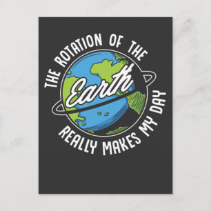 Earth Rotation Humor Superskoj Physics Science Vykort